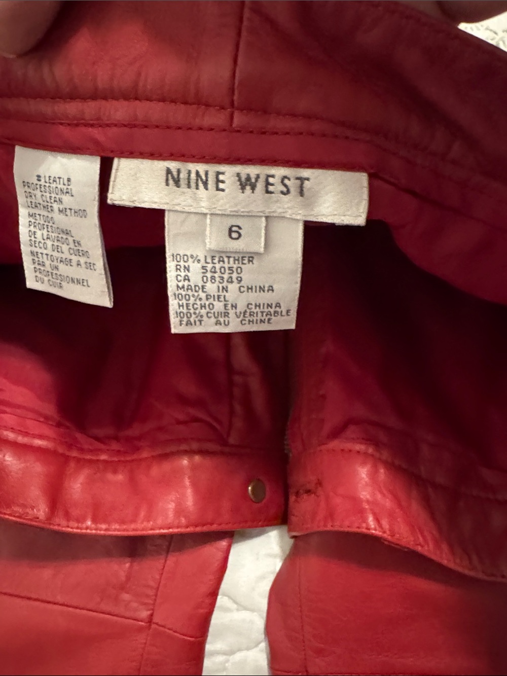 Nine West Red Leather Pants
